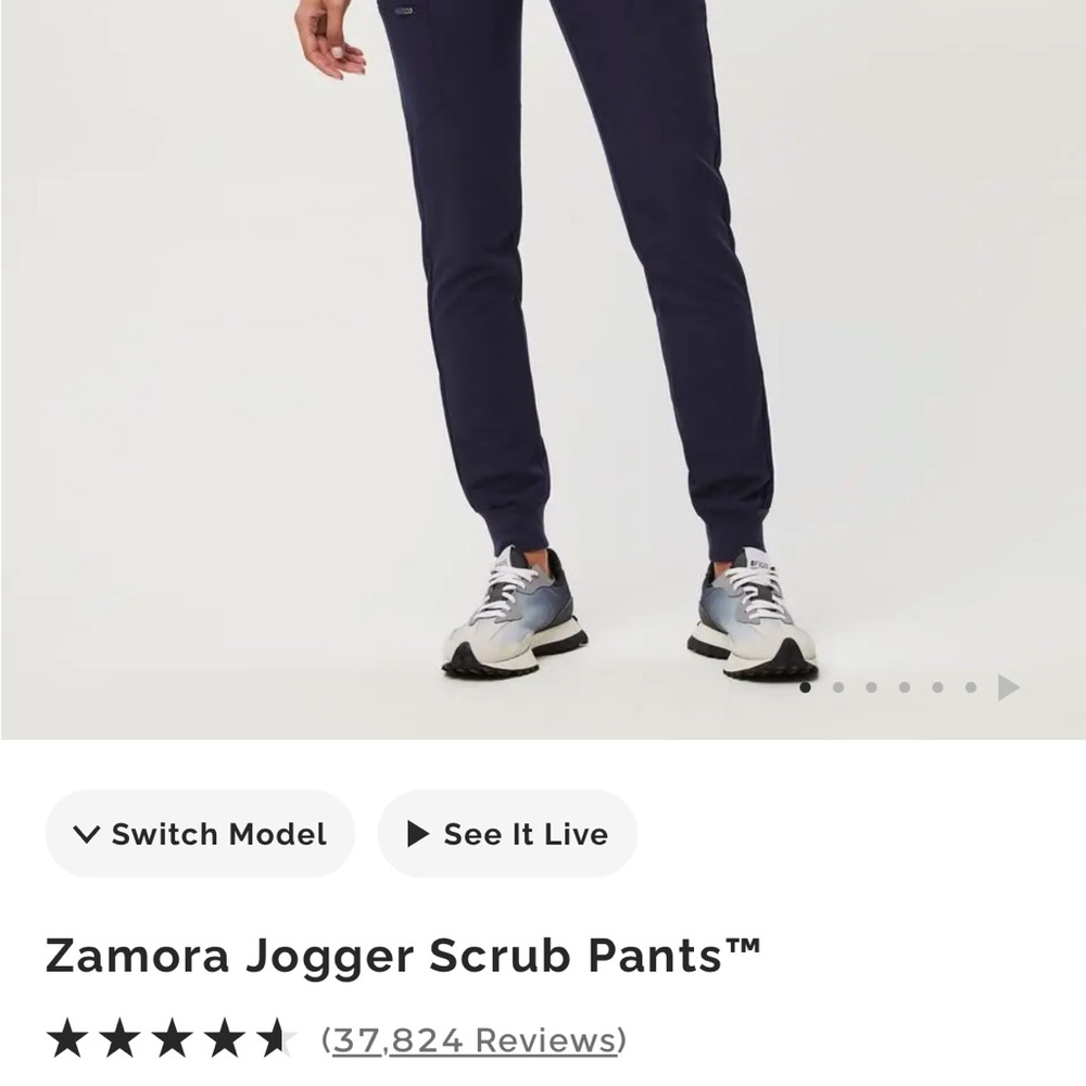 Figs Blue scrub jogger Pants with Elastic Cuffs NWOT